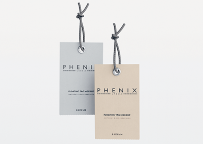 étiquettes cartonnées attaches corde Phenix Labels